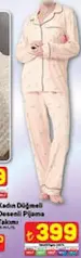 KADIN DÜĞMELİ DESENLİ PİJAMA TAKIMI KADIN DÜĞMELİ DESENLİ PİJAMA TAKIMI